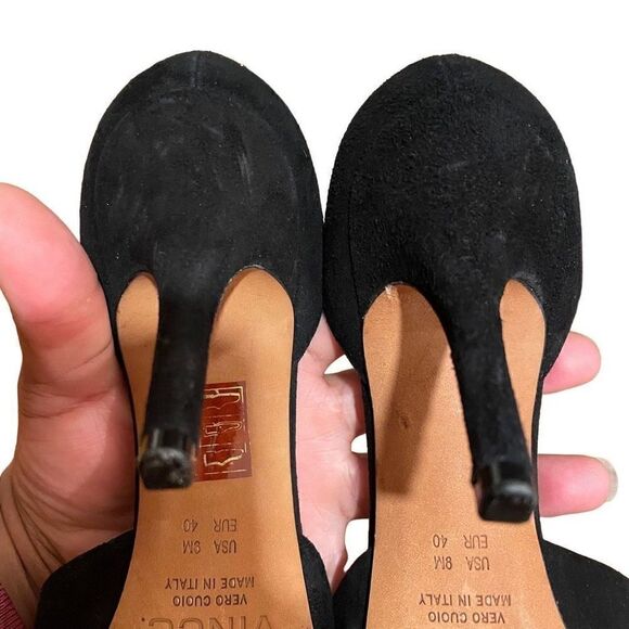 Vince Women’s Pump Celeste Black Suede D’Orsay Size 40 - Picture 3 of 3